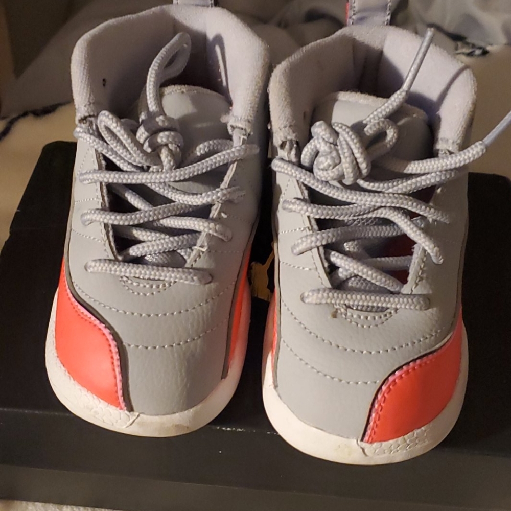 Toddler Kids Unisex Grey/Coral High Top Sneakers